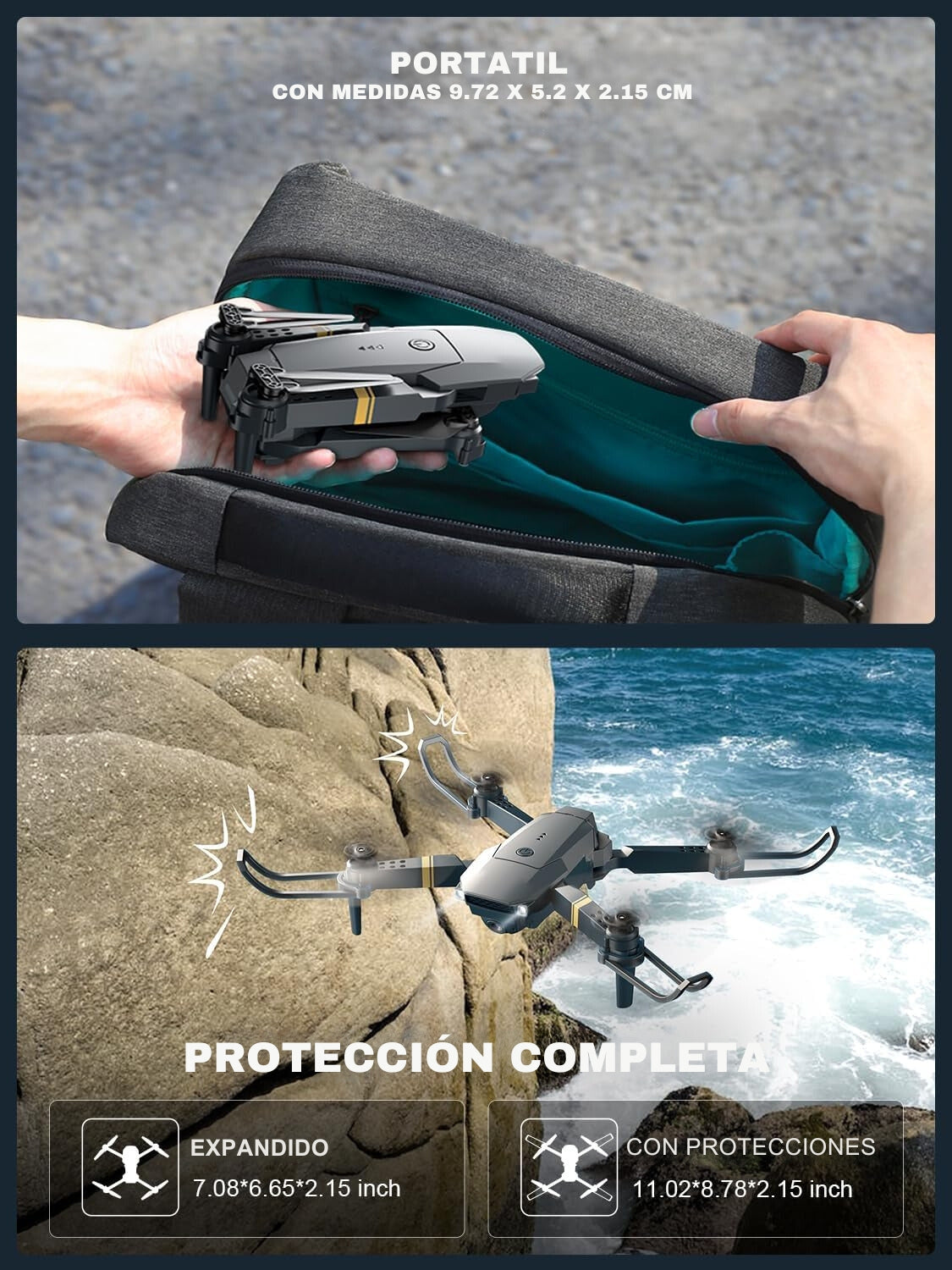 DRON D3 PROFESIONAL 8K VIDEOCAMARA CON MALETIN