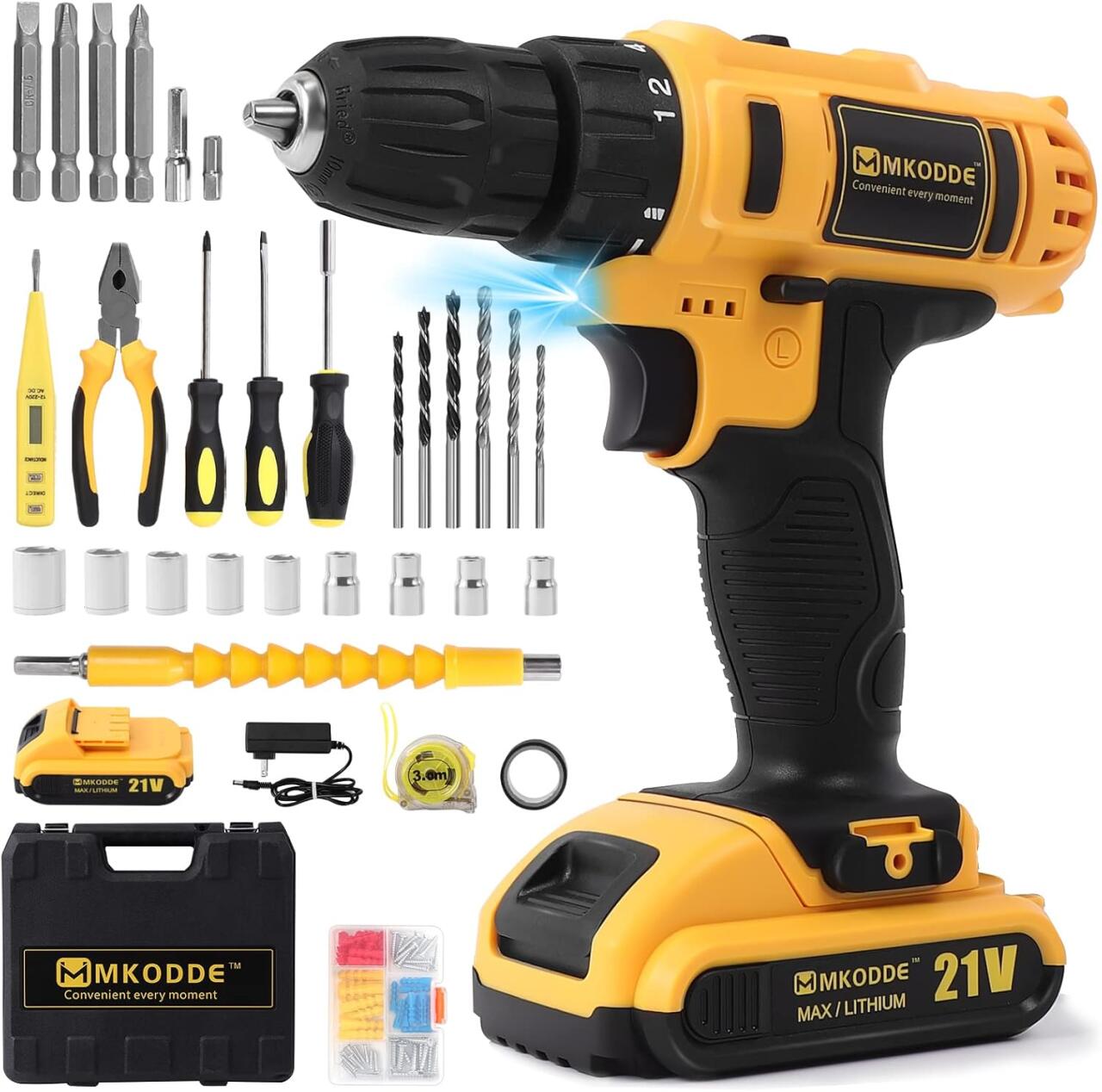 Taladro Inalámbrico 21V con 93 Piezas – Kit Completo para el Hogar 🛠️⚡